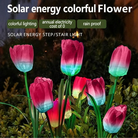 

Yutnsbel Solar Flower Simulation Ground Lamp LED Lawn Lamp Outdoor Rose Garden