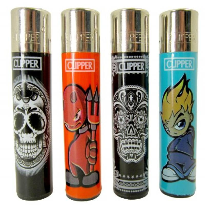 Bundle 4 Items Clipper Lighter Skulls Collection