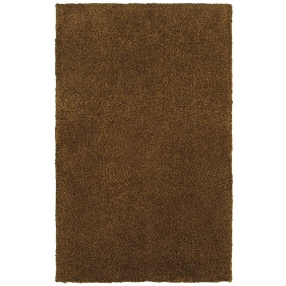 Leif Shag Solid Area Rug, Brown, 10' x 13'