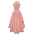 thumbnail image 2 of Vestido Bbonlinedress Vintage Pink Hi-Lo Halter A-line para mujer, 2 of 6