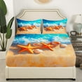 thumbnail image 3 of Erosebridal Kawaii Starfish Bed Sheets Set Twin Size, Summer Beach Bed Sheets Twin, Marine Seashell Twin Sheet Sets, Super Cozy Room Decoration, 3-Piece, 3 of 7