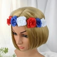 thumbnail image 7 of harmtty Artificial Flower Stretchy Headband Red White Blue Women Elastic Head Band Hair Accessories Halloween, 7 of 7