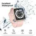 thumbnail image 3 of [2 PACK] for Apple Watch Screen Protector Case,Waterproof PC Full Cover Built-in Tempered Glass Film,iWatch Bumper for Apple Watch Series 7 (Clear+Clear, 44mm), 3 of 5