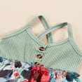thumbnail image 4 of Valentine Bébé Fille Romper Robe Sans Manches V Cou Boutons Casual Enfant Taille Haute Combinaison, 4 of 6