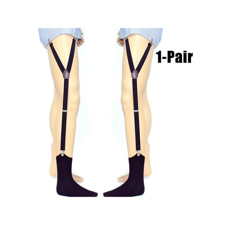 1 Pair Mens Shirt Stays Elastic Non-Slip Anti-Wrinkle Shirt Garter Suspenders Shirt Holder (Best Suspenders For Suits)