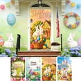 thumbnail image 2 of SLYNSHome Easter Happy Door Cover, Easter Decorative Cute Rabbit Door Clothes Spring Party Background Decor Banner, 2 of 3