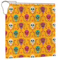 thumbnail image 2 of XMXT Waterproof Shower Curtain Liner with Iron Hooks, Mexican Skull Decoration Shower Curtains for Bathroom Decor Accessories, 72 x 72 inches, 2 of 8