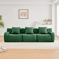 thumbnail image 3 of Boneless Cloud Couch Modular Sectional Sofa, 115.3" Comfy Teddy Fabric 3 Seater Sofa, Deep Seat Sectional Couches for Living Room, Modern Small Couches for Small Space, No Assembly Couch, Green, 3 of 11