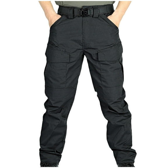 WREESH Men's Cargo Pants Multiple Pockets Trousers Work Wear Pocket Black