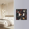 thumbnail image 4 of Yayeee Toggle Light Switch Wall Plate 3-Gang 6.37"x4.48" Decorative Outlet Cover, Black Floral Pattern, 4 of 7