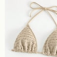 thumbnail image 7 of Womens Bikini Swimsuits Sevevn Women's 3 Piece Swimsuits Halter Triangle String Bikini Set with Beach Skirt Swimwear Set Beige XL, 7 of 7