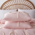 thumbnail image 5 of 3 Pieces Duvet Covers Set, Boho Tufted Comforter Sets with Zipper Closur, Soft Breathable Floral Bedding Set for All Seasons(Pink,Queen  90"x90"), 5 of 7