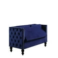 thumbnail image 6 of 28.25" in Cobalt Blue Velvet Side Tufted Nailhead Storage Settee Loveseat, 6 of 6