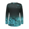 thumbnail image 5 of IROINNID Reduced Polyester Long Sleeve T Shirt for Women Daily Print Breathable Round Neck Sweatshirt,Sky Blue, 5 of 5