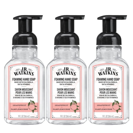 J.R. Watkins Foaming Hand Soap, Grapefruit, 9oz (3 Pack)