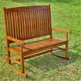 thumbnail image 2 of International Caravan Outdoor Traditional Double Porch Rocker, Brown, 2 of 2
