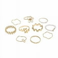 thumbnail image 2 of 10 Pcs Vintage Knuckle Rings Set Stackable Finger Rings Midi Rings for Women Bohemian Hollow Carved Flowers Gold&Silver Rings Crystal Joint Rings, 2 of 8