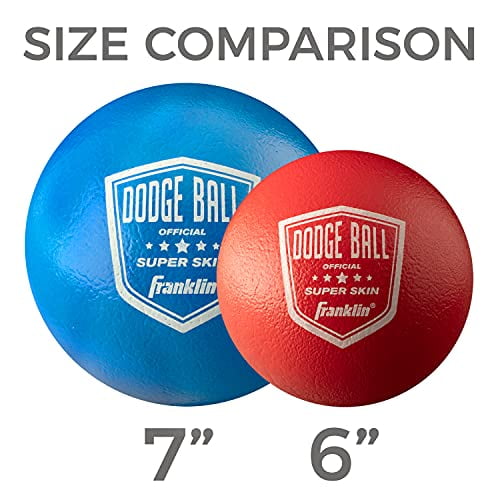 Franklin Sports Dodgeball Ball Set Superskin Coated Foam Balls for Playground Games Small Dodgeballs for Gymnasium Games Easy Grip Foam Balls Won t Shred or Tear for Hours of Fun pack