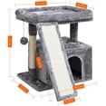 thumbnail image 6 of Small Cat Tree for Indoor Cats, Cat Tower with Scratching Post and Board, Cat House with Perch for Kitten, Stable Condo and Stand (Light Grey), 6 of 14
