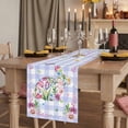 thumbnail image 6 of Easter Bunny Cotton Linen Table Runner for Dining Kitchen, Spring Flower Daisy Tulips Purple Plaid Wedding Outdoor Party Tablerunners Decoration, Dresser Scarf Coffee Tablecloth Runners 13x120 Inches, 6 of 8