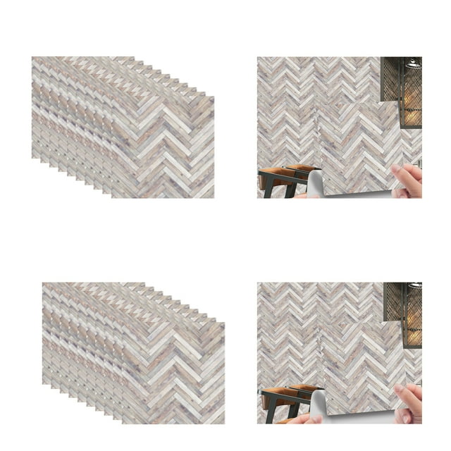 Pegatinas para azulejos de cocina, autoadhesivas, de PVC, para pared, para suelo, 20 hojas, 10 x 10 cm