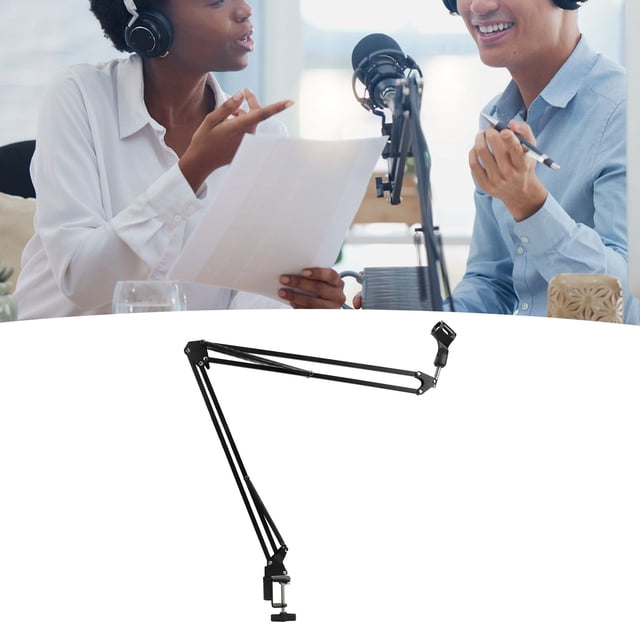 Microphone Arm Stand, Mic Arm Solid Fixation Noise Reduction 3kg Load Bearing for Home Studio