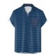 thumbnail image 4 of Camisas Oversize Hombre Camisa de vestir de manga corta para hombre Camisa con estampado de lunares de ajuste regular con bolsillo Camisa con botones informales (Dark Blue, XXL), 4 of 5
