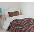 thumbnail image 4 of Ambesonne Ethnic Quilted Bedspread Set 2 Pcs, Herringbone Lines, Twin Size, Multicolor, 4 of 6