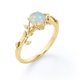 thumbnail image 5 of Anillo de Compromiso Solitario de Cuatro Puntas con Diseño Botánico de Ópalo Australiano de Forma Redonda de 0,5 Quilates, Chapado en Oro Amarillo de 18 K sobre Plata, 5 of 6