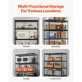 thumbnail image 6 of Heavy Duty 5 Tier Garage Storage Rack 3000 lbs Capacity 20x48x72 Inches Adjustable Metal Shelves for Industrial Kitchen Warehouse Basement Black, 6 of 6
