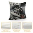 thumbnail image 4 of Shiartex Steam Engine Throw Pillow Cushion Cover, Locomotive Red Black Train on Steel Railway Track Travel Adventure Graphic Print, Decorative Square Accent Pillow Case, White, 4 of 5