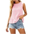 thumbnail image 5 of MAFYTYTPR Women's Plaid Peplum Hem Round Neck Tank Tops Spring Summer Casual Tops for Everyday Wear 1PC S-XXL, 5 of 7