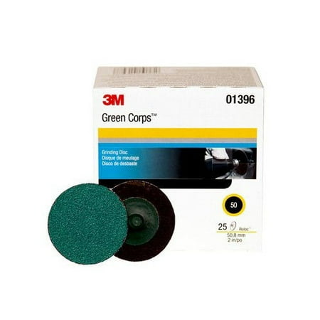 3M 1396 2 in. 50 Grade Green Corps Roloc Disc (25-Pack)