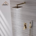 thumbnail image 6 of Boyel Living 10 inches Rain Shower System Wall Mount 2 Function Shower Faucet Set with Digital Temperature Display Brushed Gold, 6 of 11
