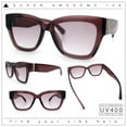 thumbnail image 2 of Womens Classic Understated Thick Horn Rim Designer Fashion Sunglasses All Purple, 2 of 7