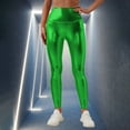 thumbnail image 5 of Bibifish Womens Leggings Gold Shiny Metallic Leggings High Waist Elastic Fabric Slim Fit Casual Party Carnival Performance Stylish Leggings, 5 of 8