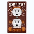 thumbnail image 1 of Metal Light Switch Wall Plate Outlet Cover (Behind Every Successful Person Coffee Brown Cup - Single Duplex), 1 of 2