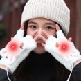 thumbnail image 1 of Puntoco Smart USB recargable invierno protección contra el frío calor medio dedo Clamshell tejer guantes de calefacción, 1 of 6