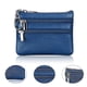 thumbnail image 4 of Key Ring Multi Slots Women Wallet Bright Color 3 Zipper Pockets Faux Leather Coin Purse For Daily Using, 4 of 5