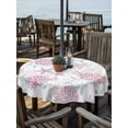 thumbnail image 2 of Outdoor Tablecloth with Umbrella Hole for Patio/Picnic/Party/Camping, Pink Blue Coastal Waterproof Table Cloth Round Cover Washable, Summer Beach Coral Sea Turtle Starfish (Dia 60"), 2 of 8
