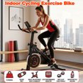 thumbnail image 5 of S-HOME Indoor Exercise Bike with Adjustable Resistance and Monitor, Stable Base, Portable Design for Home Fitness Daily Use, Black+Red, 5 of 18
