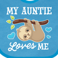 thumbnail image 4 of Inktastic My Auntie Loves Me with Sloth and Hearts Boys or Girls Baby Bib, 4 of 4