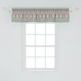 thumbnail image 2 of Ambesonne Ethnic Valance Pack of 2, Geometric Pattern, 54"X12", Cream Black Ruby, 2 of 2