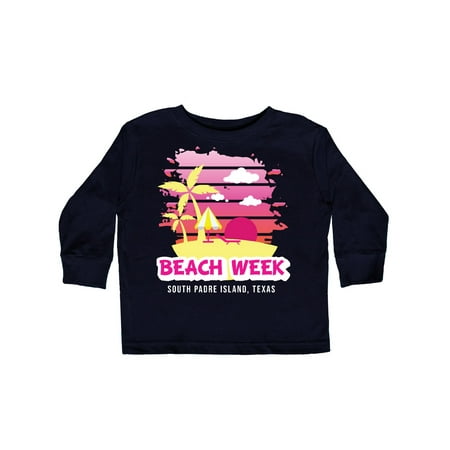 

Inktastic Beach Week South Padre Island Texas with Palm Trees Gift Toddler Toddler Girl Long Sleeve T-Shirt
