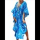 thumbnail image 2 of Vestido Caftán con Estampado Animal para Mujer, Talla Grande, para Playa, Verano 2025 Azul Talla Única, 2 of 8