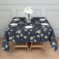 thumbnail image 3 of Darkblue Daisy Flower Yellow Centers Pattern Square Tablecloth,Waterproof Square Table Cover,Wipeable Spillproof Washable Table Cover for Home Kitchen Party Decor 52"x52"(132x132cm), 3 of 6