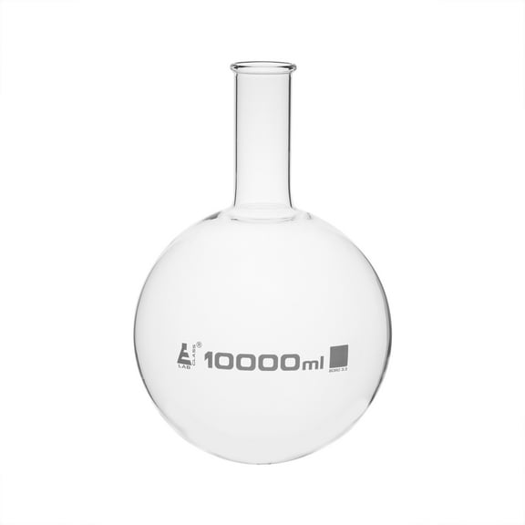 Florence Boiling Flask, 10,000ml - Borosilicate Glass - Round Bottom, Narrow Neck - Eisco Labs