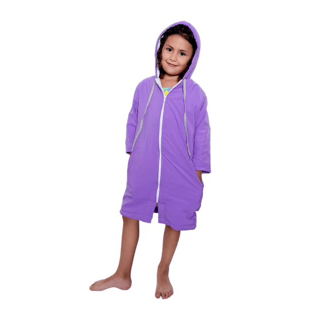 Bata de natación para Niños/as, Impermeable, interior de toalla. tallas 4 a 14 años.