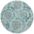 thumbnail image 2 of HomeRoots 585672 8 ft. Round Floral Washable Indoor & Outdoor Area Rug, Teal Blue, Gray & Aqua, 2 of 5