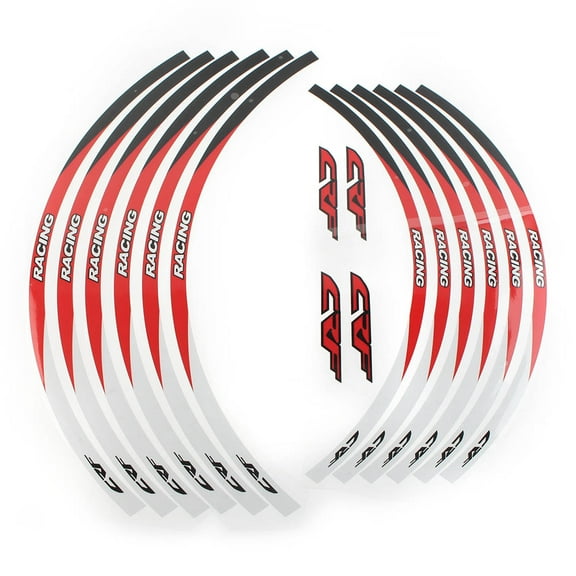 ZSWAL Wheel Rim Stripes Stickers Reflective Decal Motorcycle 18" 21" Wheels Rim Safety Decoration 12 Pcs for HONDA CRF 250L/ RALLY 2013-2022, CRF230L 2008-2009, CBF 300L / RALLY 2021 , Red